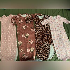 Floral and Leopard Print Baby Sleep Sacks Bundle